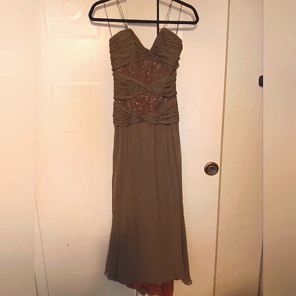 Chris Kole Dress Size 8 100% Silk Sweetheart Corset Beaded Fairy Evening Y2K 90s
